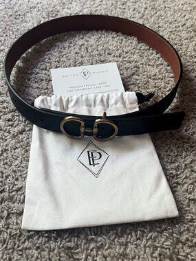 Edited Pieces Black/Cognac Reversible Horsebit Belt, SM